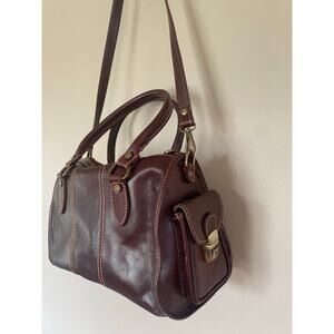 EUC Floto Italy brown leather bag multi pocket with strap